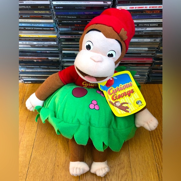 Kellytoy HOLIDAY CURIOUS GEORGE W/ WREATH - Picture 1 of 9